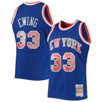 Nike New York Knicks #33 Patrick Ewing Mitchell & Ness 1996-97 Hardwood Classics NBA 75th Anniversary Diamond Swingman Jersey - Blue