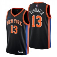 Nike New York Knicks #13 Evan Fournier Men's 2022-23 City Edition NBA Jersey - Cherry Blossom Black