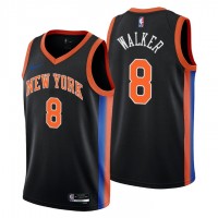 Nike New York Knicks #8 Kemba Walker Men's 2022-23 City Edition NBA Jersey - Cherry Blossom Black