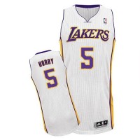 Los Angeles Lakers #5 Robert Horry White Throwback Stitched NBA Jersey