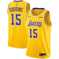 Nike Los Angeles Lakers #15 DeMarcus Cousins Gold NBA Swingman Icon Edition Jersey