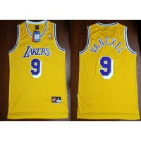 Mitchell And Ness Los Angeles Lakers #9 Nick Van Exel Yellow Throwback Stitched NBA Jersey