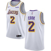 Nike Los Angeles Lakers #2 Quinn Cook White NBA Swingman Association Edition Jersey