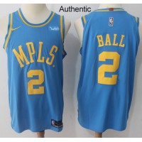 Nike Los Angeles Lakers #2 Lonzo Ball Royal Blue NBA Authentic Hardwood Classics Jersey