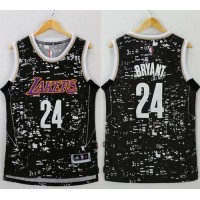 Los Angeles Lakers #24 Kobe Bryant Black City Light Stitched NBA Jersey