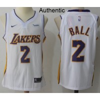 Nike Los Angeles Lakers #2 Lonzo Ball White NBA Authentic Association Edition Jersey