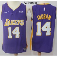 Nike Los Angeles Lakers #14 Brandon Ingram Purple NBA Authentic Statement Edition Jersey