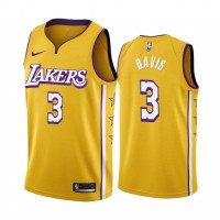 Nike Los Angeles Lakers #3 Anthony Davis Men's Unveil 2019-20 City Edition Swingman NBA Jersey Yellow