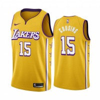 Nike Los Angeles Lakers #15 Demarcus Cousins Men's Unveil 2019-20 City Edition Swingman NBA Jersey Yellow