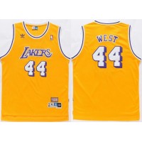 Los Angeles Lakers #44 Jerry West Gold Throwback Stitched NBA Jersey