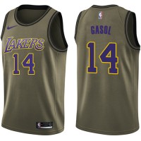 Nike Los Angeles Lakers #14 Marc Gasol Green NBA Swingman Salute to Service Jersey