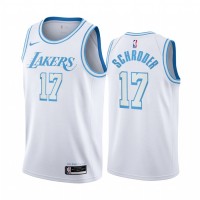 Nike Los Angeles Lakers #17 Dennis Schroder White NBA Swingman 2020-21 City Edition Jersey