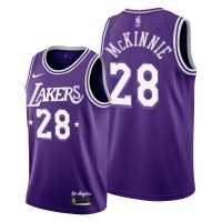 Los Angeles Los Angeles Lakers #28 Alfonzo Mckinnie Men's 2021-22 City Edition Purple NBA Jersey