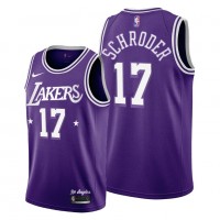 Los Angeles Los Angeles Lakers #17 Dennis Schroder Men's 2021-22 City Edition Purple NBA Jersey