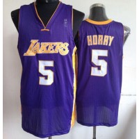 Los Angeles Lakers #5 Robert Horry Purple Throwback Stitched NBA Jersey