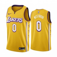 Nike Los Angeles Lakers #0 Russell Westbrook Men's Unveil 2019-20 City Edition Swingman NBA Jersey Yellow