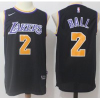Nike Los Angeles Lakers #2 Lonzo Ball Black NBA Swingman Jersey
