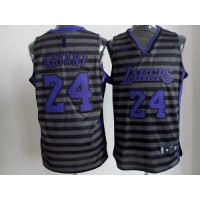 Los Angeles Lakers #24 Kobe Bryant Black/Grey Groove Stitched NBA Jersey