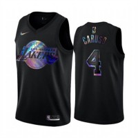 Nike Los Angeles Lakers #4 Alex Caruso Men's Iridescent Holographic Collection NBA Jersey - Black