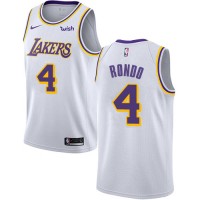Nike Los Angeles Lakers #4 Rajon Rondo White NBA Swingman Association Edition Jersey