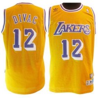 Los Angeles Lakers #12 Vlade Divac Yellow Throwback Stitched NBA Jersey