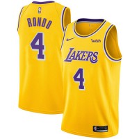Nike Los Angeles Lakers #4 Rajon Rondo Gold NBA Swingman Icon Edition Jersey