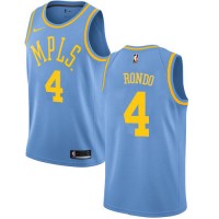 Nike Los Angeles Lakers #4 Rajon Rondo Royal Blue NBA Swingman Hardwood Classics Jersey