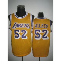 Los Angeles Lakers #52 Jamaal Wilkes Yellow Throwback Stitched NBA Jersey