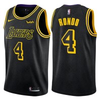 Nike Los Angeles Lakers #4 Rajon Rondo Black NBA Swingman City Edition Jersey