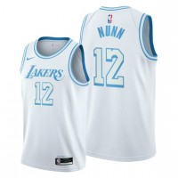 Nike Los Angeles Lakers #12 Kendrick Nunn White NBA Swingman 2020-21 City Edition Jersey