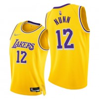 Nike Los Angeles Lakers #12 Kendrick Nunn Men's 2021-22 75th Diamond Anniversary NBA Jersey Gold