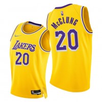 Nike Los Angeles Lakers #20 Mac Mcclung Men's 2021-22 75th Diamond Anniversary NBA Jersey Gold