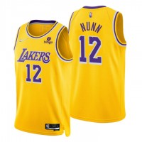 Nike Los Angeles Lakers #12 Kendrick Nunn Gold Men's 2021-22 NBA 75th Anniversary Diamond Swingman Jersey - Icon Edition