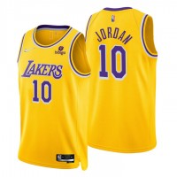 Nike Los Angeles Lakers #10 Deandre Jordan Gold Men's 2021-22 NBA 75th Anniversary Diamond Swingman Jersey - Icon Edition