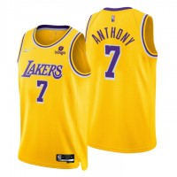 Nike Los Angeles Lakers #7 Carmelo Anthony Gold Men's 2021-22 NBA 75th Anniversary Diamond Swingman Jersey - Icon Edition