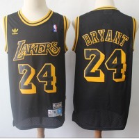 Los Angeles Lakers #24 Kobe Bryant Black Throwback Stitched NBA Jersey