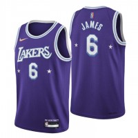 Los Angeles Los Angeles Lakers #6 LeBron James Men's Nike Purple 2021/22 Swingman NBA Jersey - City Edition
