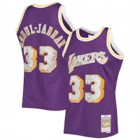 Nike Los Angeles Lakers #33 Kareem Abdul-Jabbar Mitchell & Ness 1996-97 Hardwood Classics NBA 75th Anniversary Diamond Swingman Jersey - Purple