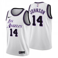 Nike Los Angeles Lakers #14 Stanley Johnson Men's 2022-23 City Edition NBA Jersey - Cherry Blossom White