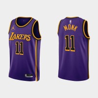 Los Angeles Los Angeles Lakers #11 Malik Monk Purple Men's Nike NBA 2022-23 Statement Edition Jersey