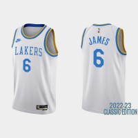 Los Angeles Los Angeles Lakers #6 LeBron James White Men's Nike NBA 2022-23 Classic Edition Jersey