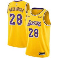 Nike Los Angeles Lakers #28 Rui Hachimura Gold Men's 2021-22 NBA 75th Anniversary Diamond Swingman Jersey - Icon Edition