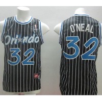 Nike Orlando Magic #32 Shaquille O'Neal Black Throwback Stitched NBA Jersey