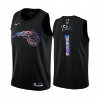 Nike Orlando Magic #1 Jonathan Isaac Men's Iridescent Holographic Collection NBA Jersey - Black
