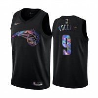 Nike Orlando Magic #9 Nikola Vucevic Men's Iridescent Holographic Collection NBA Jersey - Black
