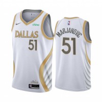 Nike Dallas Mavericks #51 Boban Marjanovic White NBA Swingman 2020-21 City Edition Jersey