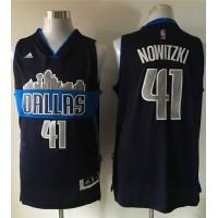 Dallas Mavericks #41 Dirk Nowitzki Navy Blue The City Stitched NBA Jersey