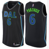 Nike Dallas Mavericks #6 Kristaps Porzingis Black NBA Swingman City Edition Jersey