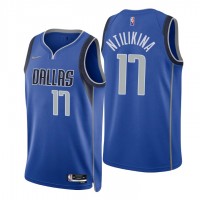 Nike Dallas Mavericks #17 Frank Ntilikina Blue Men's 2021-22 NBA 75th Anniversary Diamond Swingman Jersey - Icon Edition