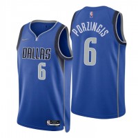 Nike Dallas Mavericks #6 Kristaps Porzingis Blue Men's 2021-22 NBA 75th Anniversary Diamond Swingman Jersey - Icon Edition